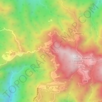 Mappa topografica Taloy Norte, altitudine, rilievo