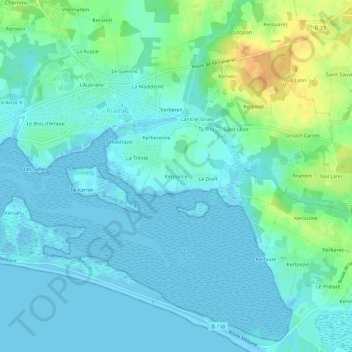 Mappa topografica Kerpunce, altitudine, rilievo