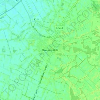 Mappa topografica Dreierwalde, altitudine, rilievo