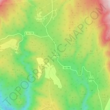 Mappa topografica El Espinar, altitudine, rilievo