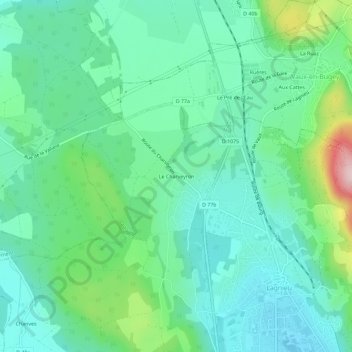 Mappa topografica Le Charveyron, altitudine, rilievo