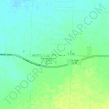 Mappa topografica Wall, altitudine, rilievo