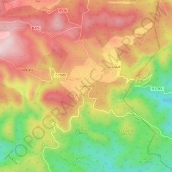 Mappa topografica Coulouma, altitudine, rilievo