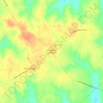 Mappa topografica New Holland Crossroads, altitudine, rilievo