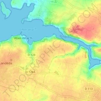 Mappa topografica Kerzalou, altitudine, rilievo