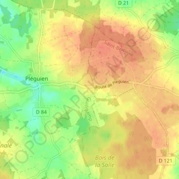 Mappa topografica Le Roha, altitudine, rilievo