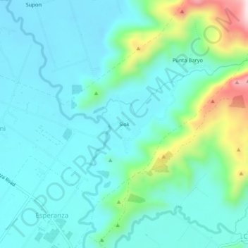 Mappa topografica Siok, altitudine, rilievo