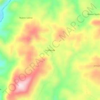 Mappa topografica La Florida, altitudine, rilievo