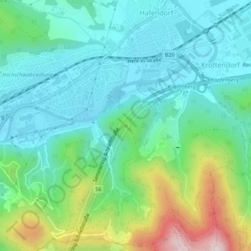 Mappa topografica Tanzenberg, altitudine, rilievo