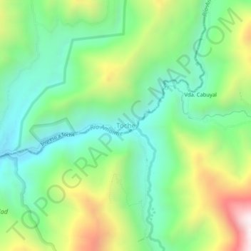 Mappa topografica Toche, altitudine, rilievo