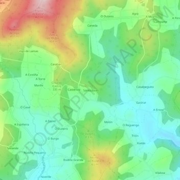 Mappa topografica Santa Baia, altitudine, rilievo
