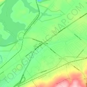 Mappa topografica Maiden Creek, altitudine, rilievo
