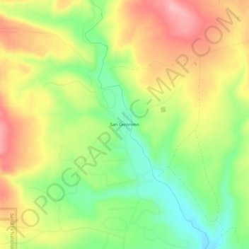 Mappa topografica San Geronimo, altitudine, rilievo