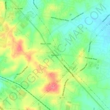 Mappa topografica Brooklin, altitudine, rilievo