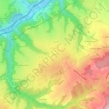 Mappa topografica Le Pré, altitudine, rilievo
