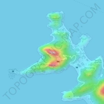 Mappa topografica Morro do Macaco, altitudine, rilievo