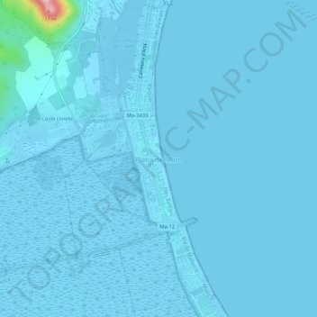 Mappa topografica Platja de Muro, altitudine, rilievo