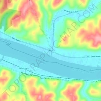 Mappa topografica Rural, altitudine, rilievo