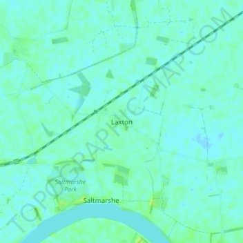 Mappa topografica Laxton, altitudine, rilievo