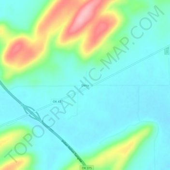Mappa topografica Daisy, altitudine, rilievo