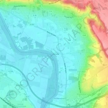 Mappa topografica Port Bernalin, altitudine, rilievo
