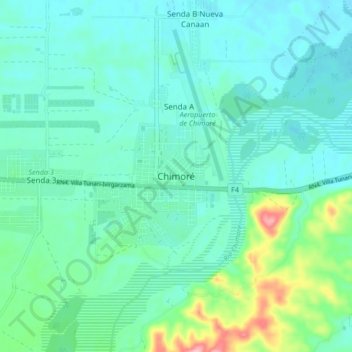 Mappa topografica Chimoré, altitudine, rilievo