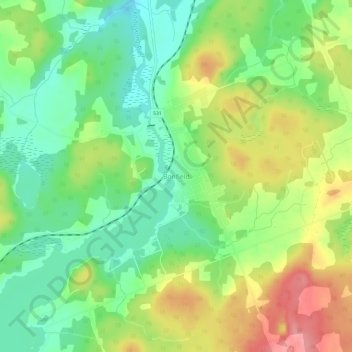 Mappa topografica Bonfield, altitudine, rilievo