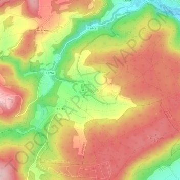 Mappa topografica Mörsingen, altitudine, rilievo