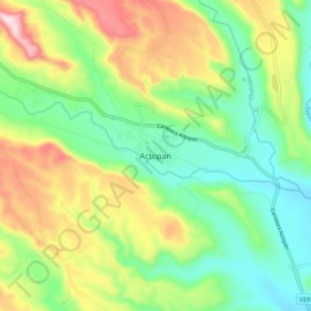 Mappa topografica Actopan, altitudine, rilievo