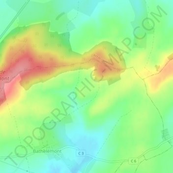 Mappa topografica Grand Trait, altitudine, rilievo