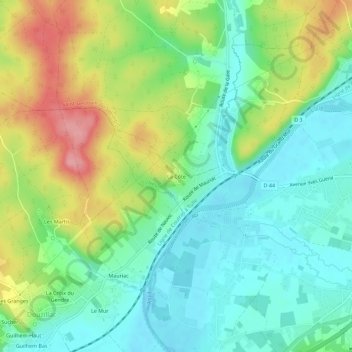 Mappa topografica La Côte, altitudine, rilievo