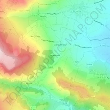 Mappa topografica Le Bousquet, altitudine, rilievo
