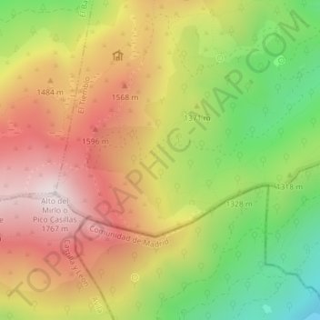 Mappa topografica La Yedra, altitudine, rilievo