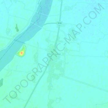 Mappa topografica Khirz Sarai, altitudine, rilievo