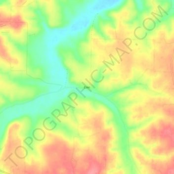 Mappa topografica Coin, altitudine, rilievo