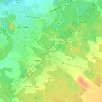 Mappa topografica Jouanne, altitudine, rilievo