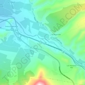 Mappa topografica El Sauce, altitudine, rilievo