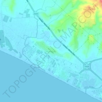 Mappa topografica Kızılağaç, altitudine, rilievo