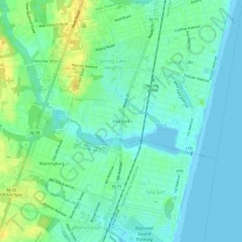 Mappa topografica Villa Park, altitudine, rilievo