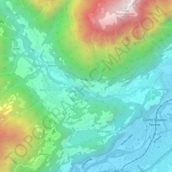 Mappa topografica Terzano, altitudine, rilievo