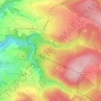 Mappa topografica Mückenkopf, altitudine, rilievo