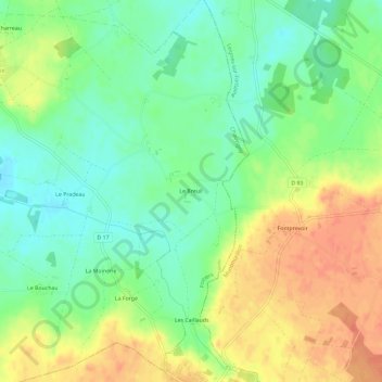 Mappa topografica Le Breuil, altitudine, rilievo