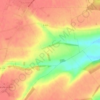 Mappa topografica le Mamont, altitudine, rilievo