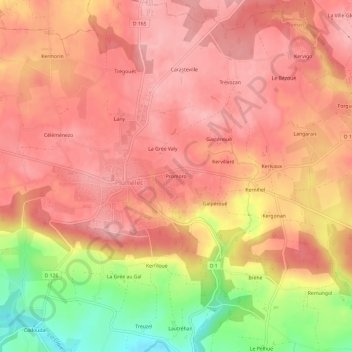 Mappa topografica Promoro, altitudine, rilievo