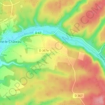 Mappa topografica La Placardelle, altitudine, rilievo
