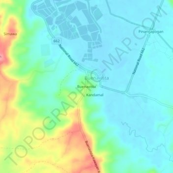 Mappa topografica Buenavista, altitudine, rilievo