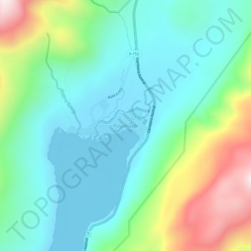 Mappa topografica Puyuhuapi, altitudine, rilievo