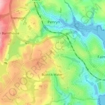 Mappa topografica Lower Kergilliack, altitudine, rilievo