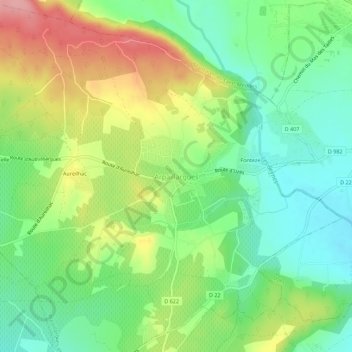 Mappa topografica Arpaillargues, altitudine, rilievo