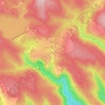 Mappa topografica Les Salvis, altitudine, rilievo